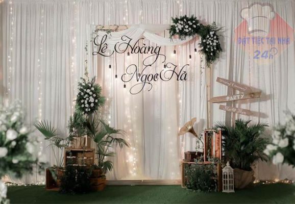 Trang trí background đám cưới